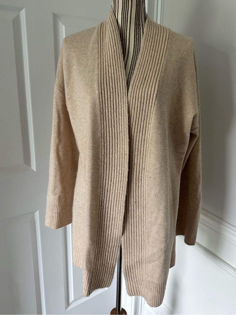 Vince V1817 73756 Wool Cashmere Open Front Cardigan XL Oatmeal